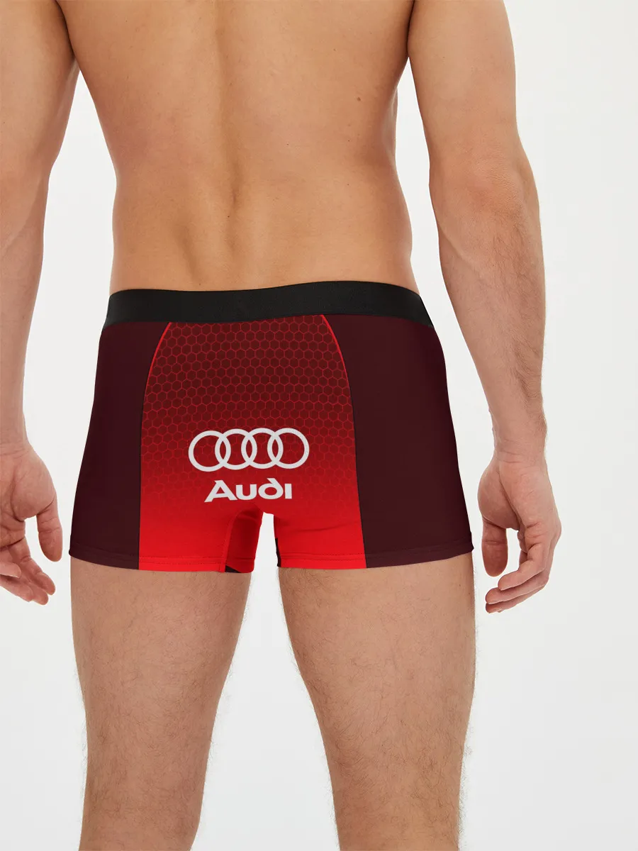 Мужские трусы боксеры / AUDI красная сетка
