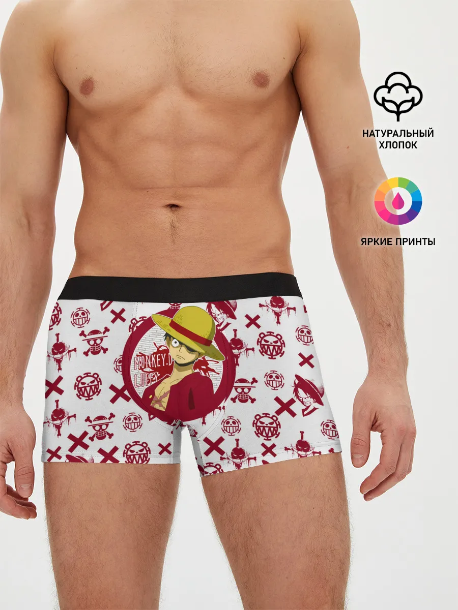 Мужские трусы боксеры / Манки Д. Луффи | пиратские знаки One Piece