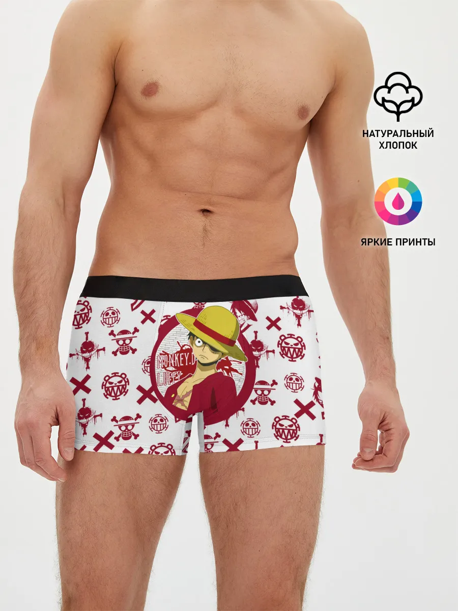 Мужские трусы боксеры / Манки Д. Луффи | пиратские знаки One Piece