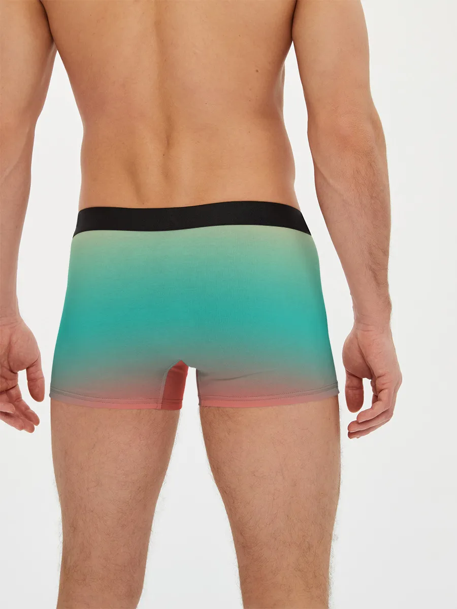 Мужские трусы боксеры / Красно-бирюзовый градиент