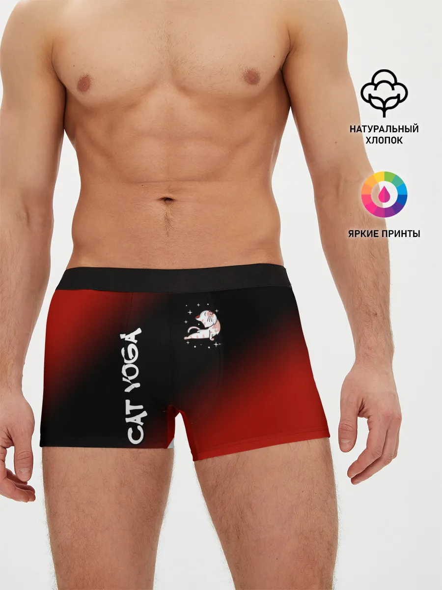 Мужские трусы боксеры / Yoga Cat - Gradient