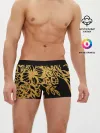 Мужские трусы боксеры / Золотые цветы на белом