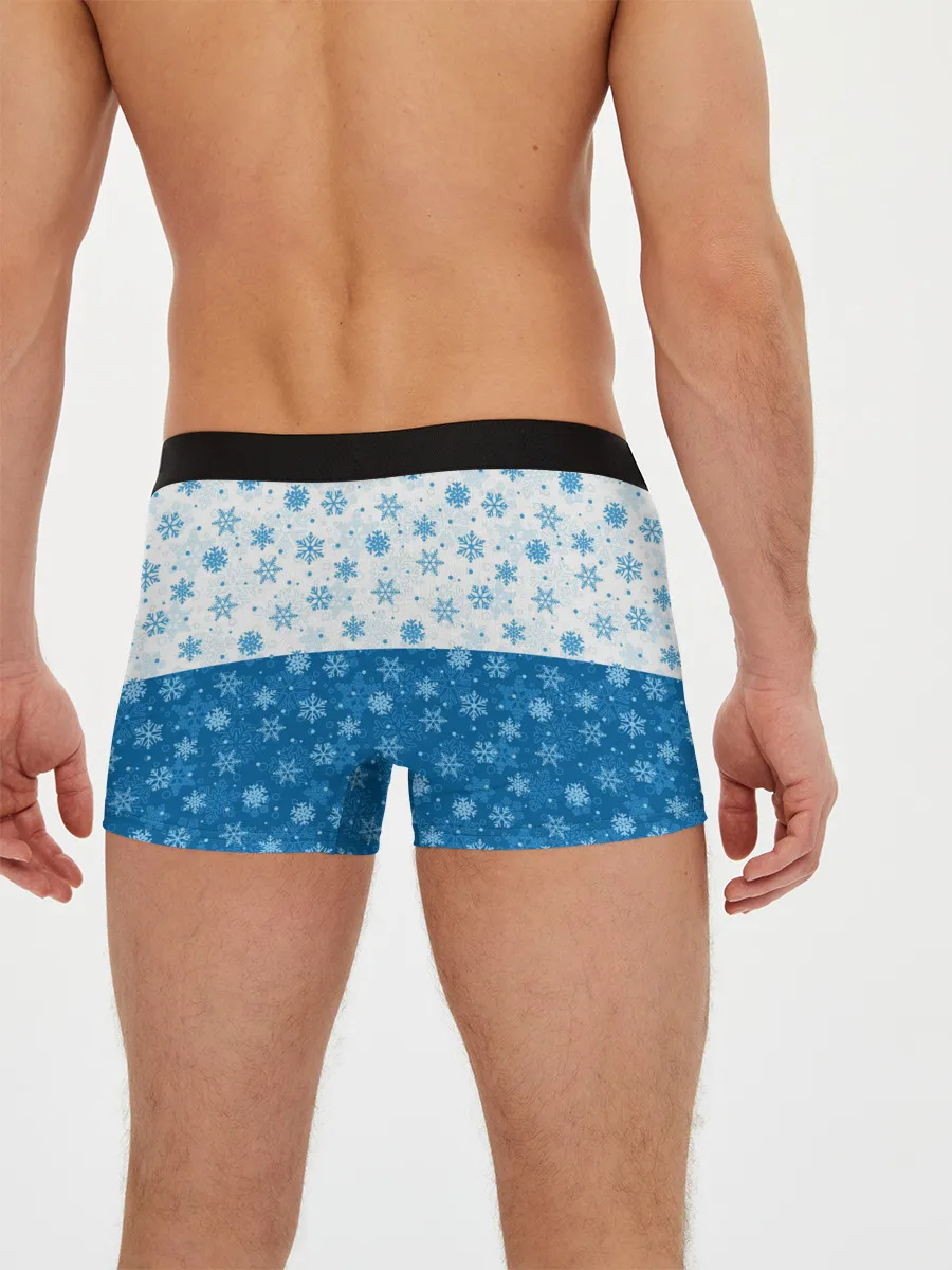 Мужские трусы боксеры / Светло-Тёмные Снежинки