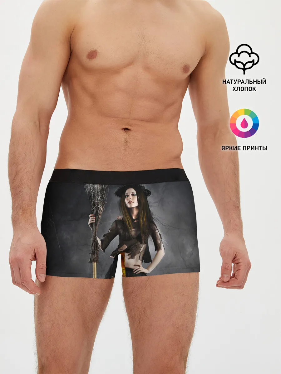 Мужские трусы боксеры / Милая ведьма с метлой