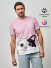 Мужская базовая футболка / котик штош