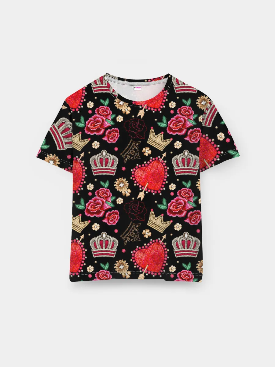 Мужская базовая футболка / Корона и розы