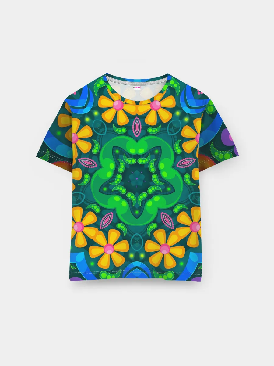 Мужская базовая футболка / Цветы и узоры - Калейдоскоп