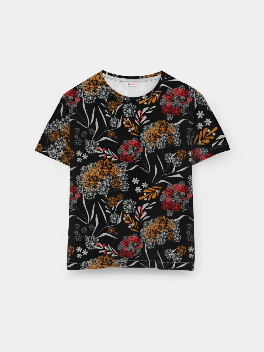 Мужская базовая футболка / Цветочный модный узор