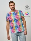 Мужская базовая футболка / Радужные Снежные Узоры