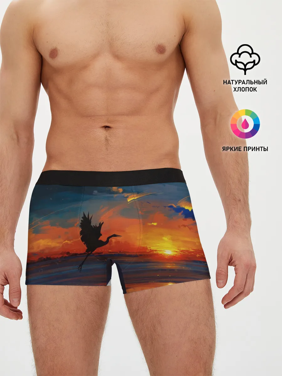 Мужские трусы боксеры / Прибрежный закат