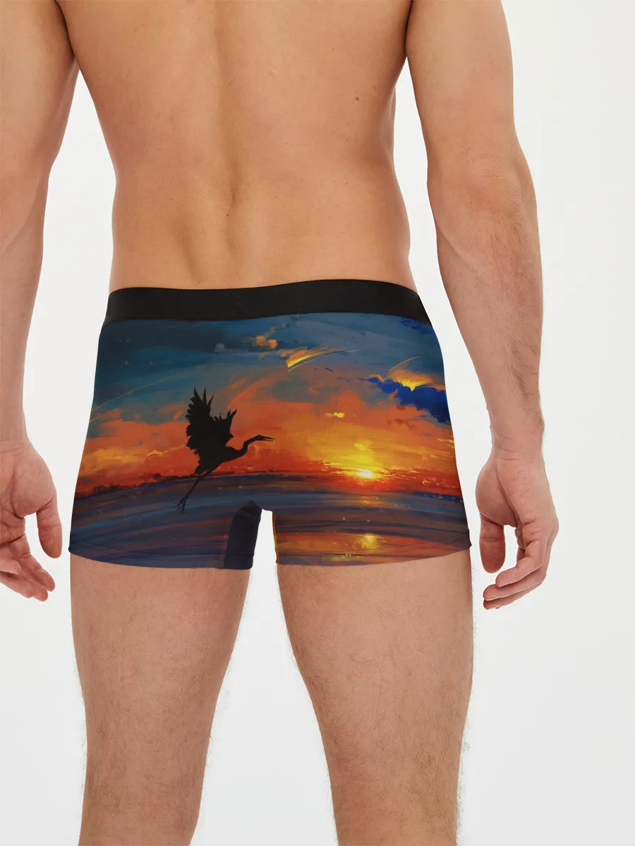 Мужские трусы боксеры / Прибрежный закат