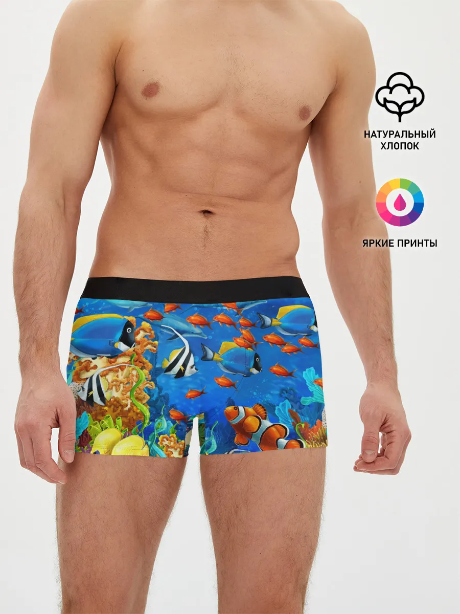 Мужские трусы боксеры / Коралловые рыбки