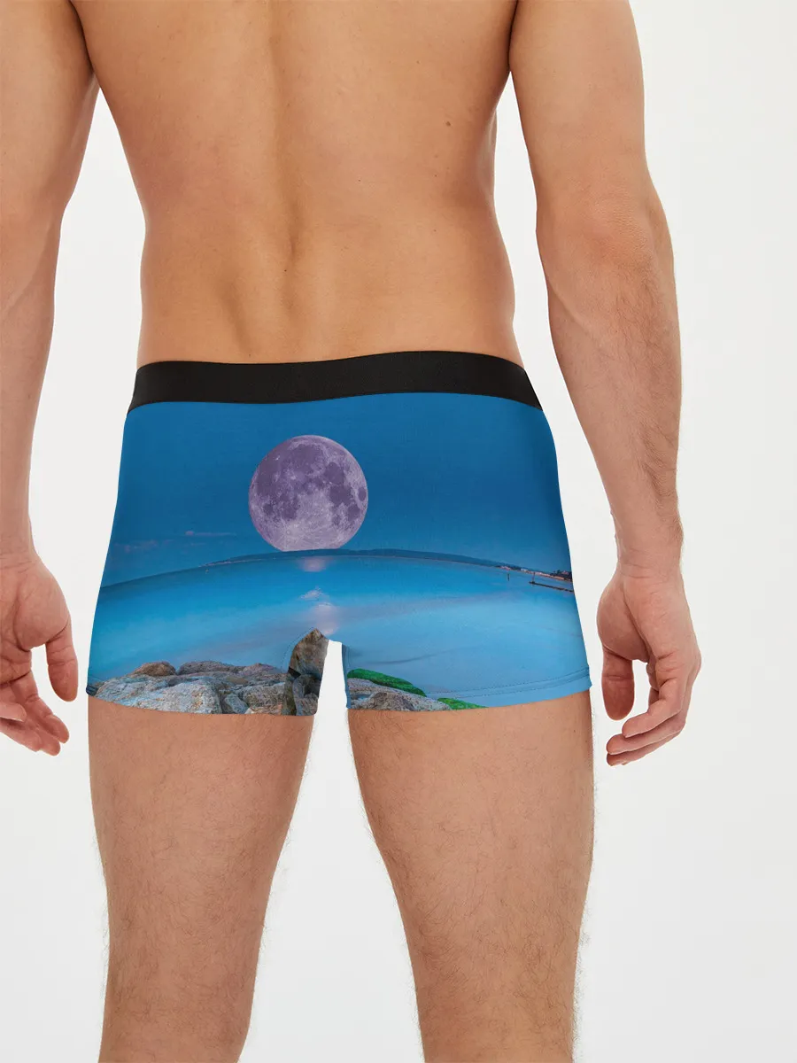 Мужские трусы боксеры / Лунный пляж