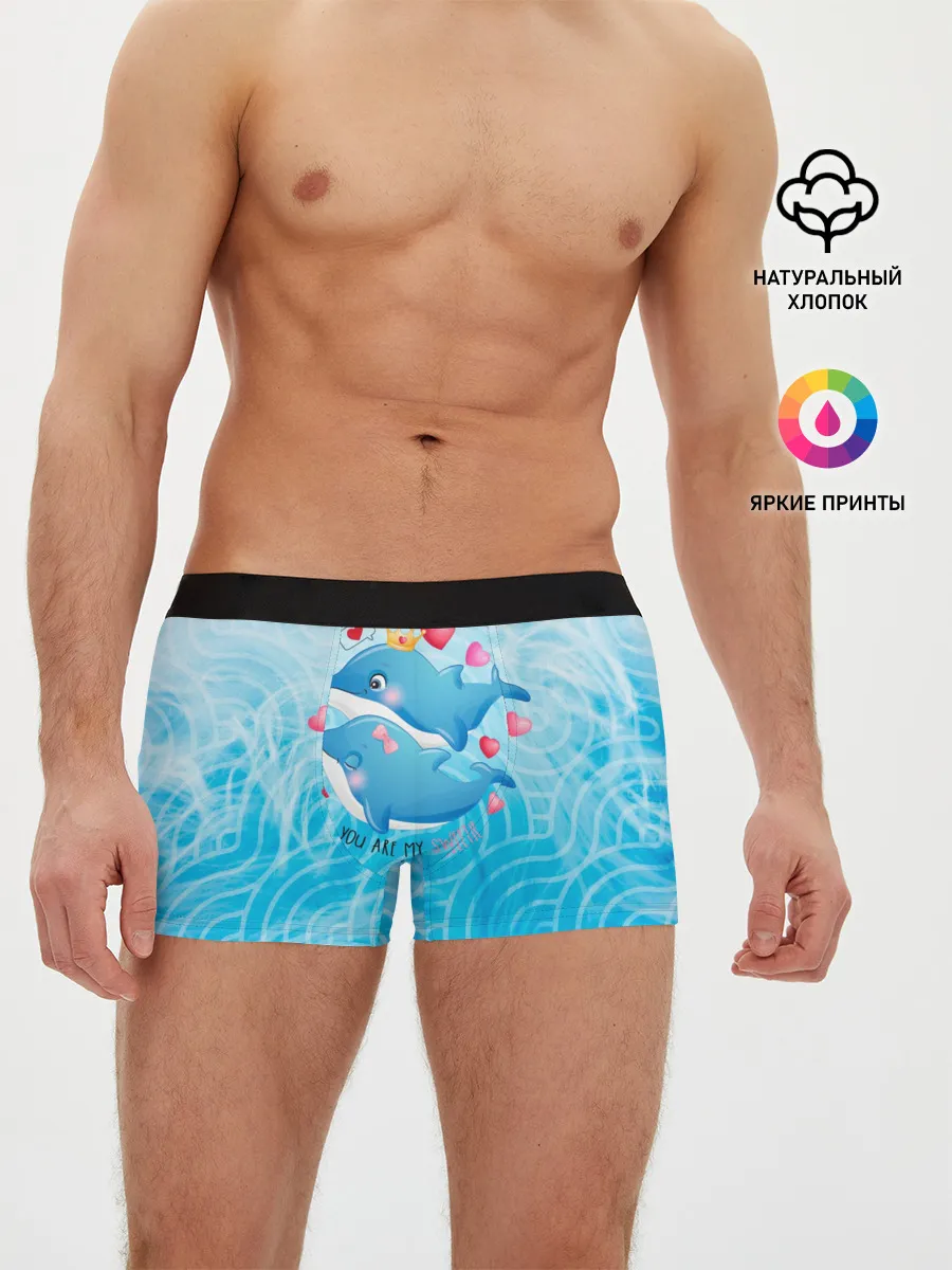 Мужские трусы боксеры / Два дельфина