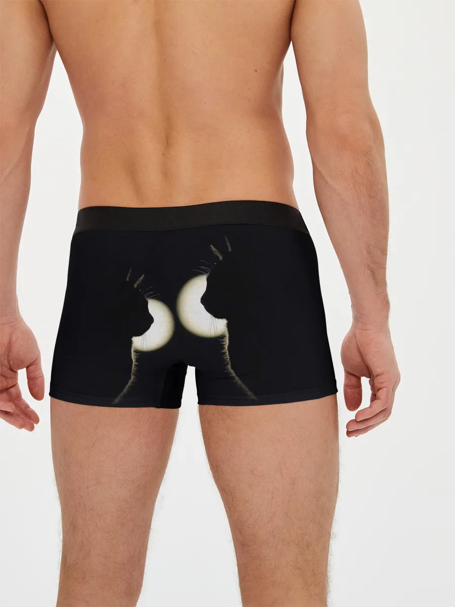 Мужские трусы боксеры / Пара | Силуэты черных кошек