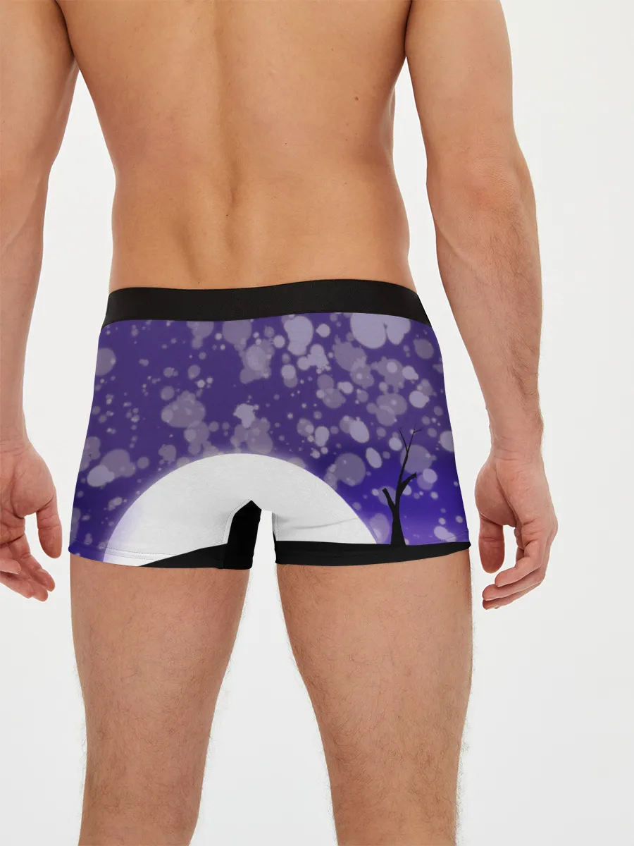 Мужские трусы боксеры / одинокое дерево в ночи