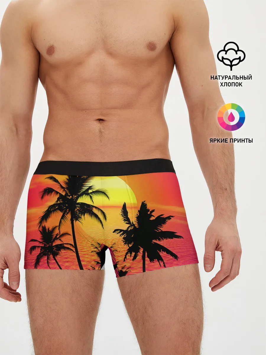 Мужские трусы боксеры / Прибрежный закат