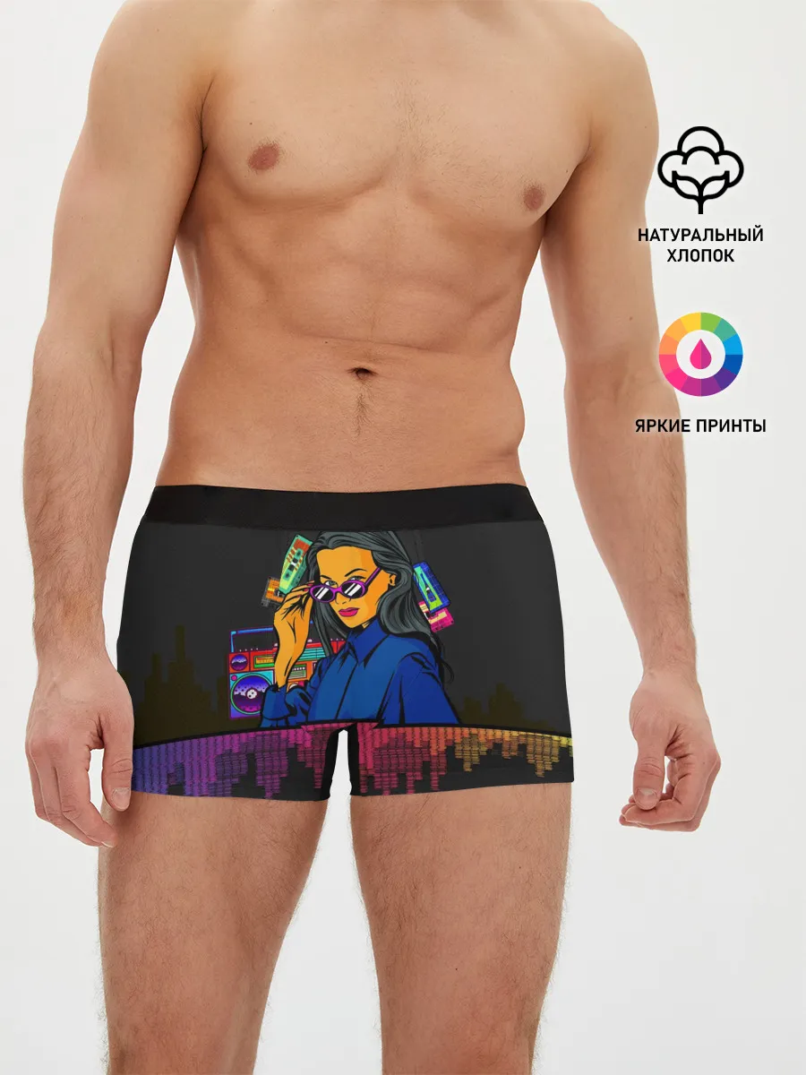 Мужские трусы боксеры / Ретро стиль. Девушка.