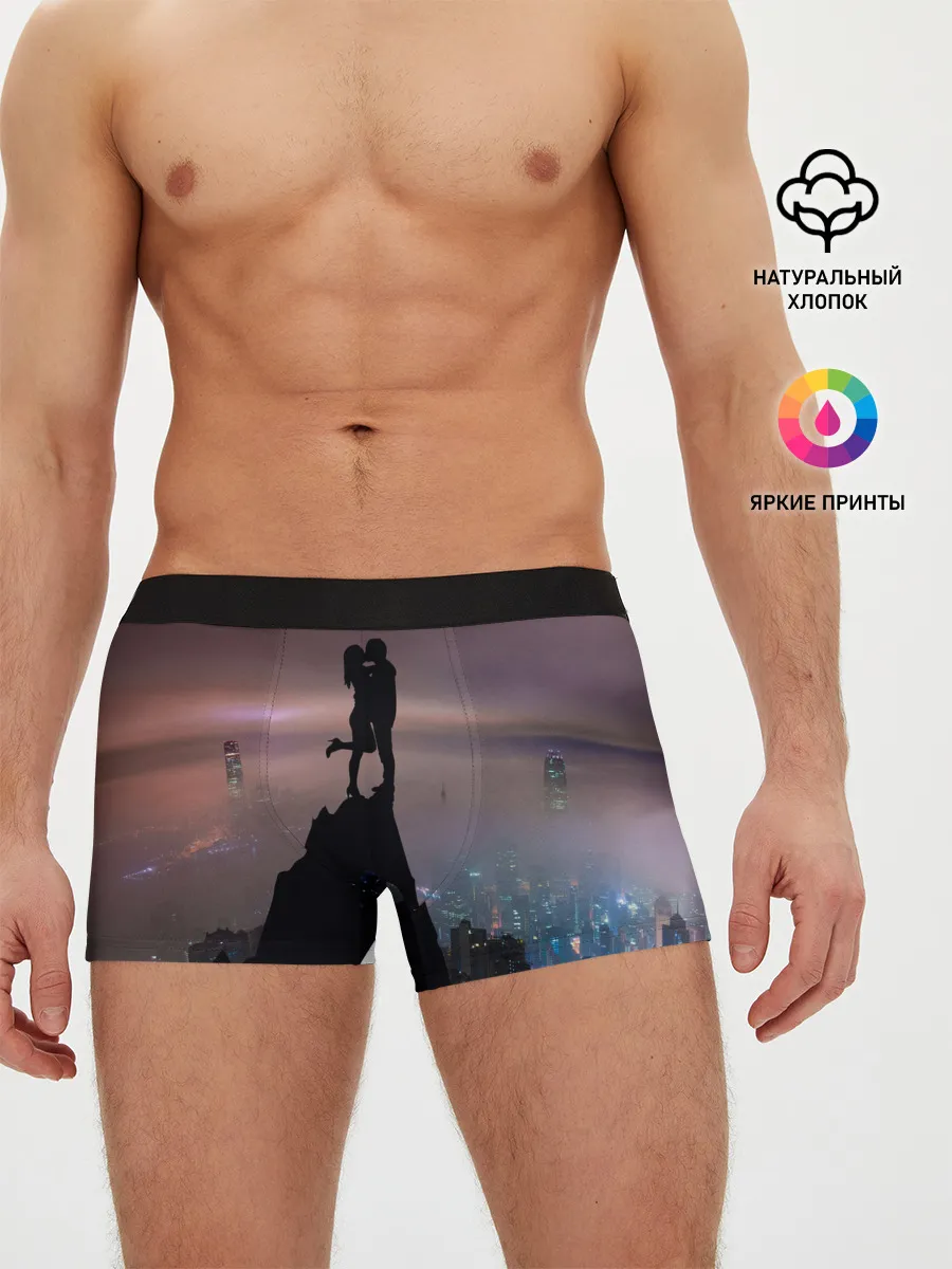 Мужские трусы боксеры / Влюбленные на фоне города