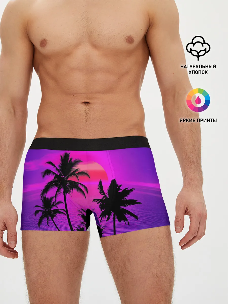 Мужские трусы боксеры / Неоновый Закат