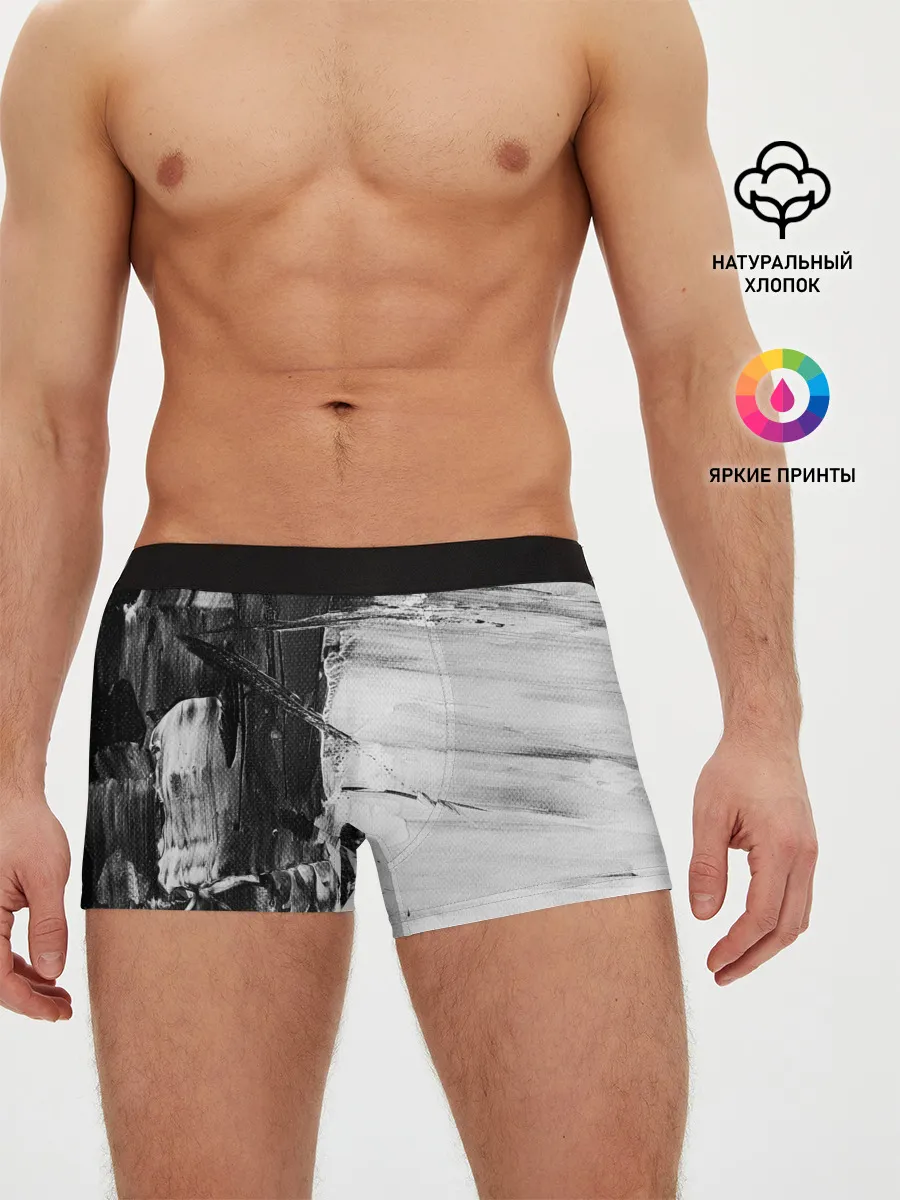 Мужские трусы боксеры / Черно-Белый Арт