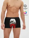 Мужские трусы боксеры / Череп и Красный Цветок | Skull