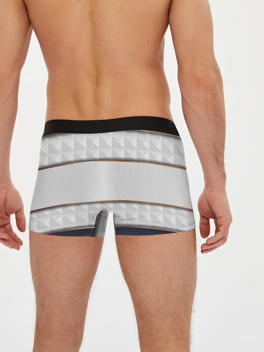 Мужские трусы боксеры / White 3d lines