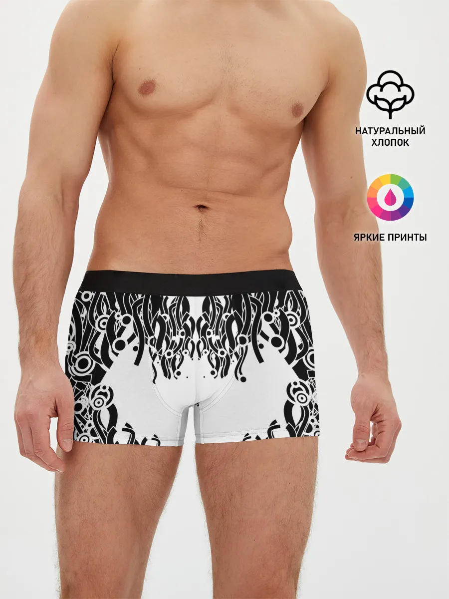 Мужские трусы боксеры / абстракция, круги, линии,