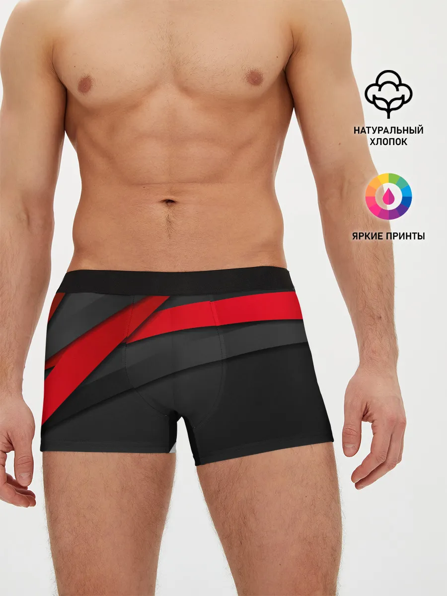 Мужские трусы боксеры / Красные полосы