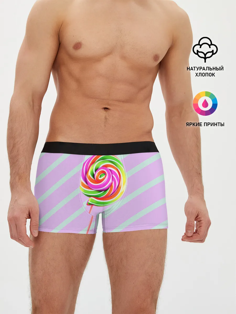 Мужские трусы боксеры / Леденец графический фон