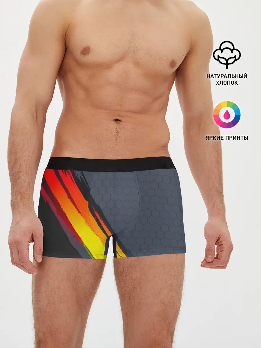 Мужские трусы боксеры / Gray Yellow Style
