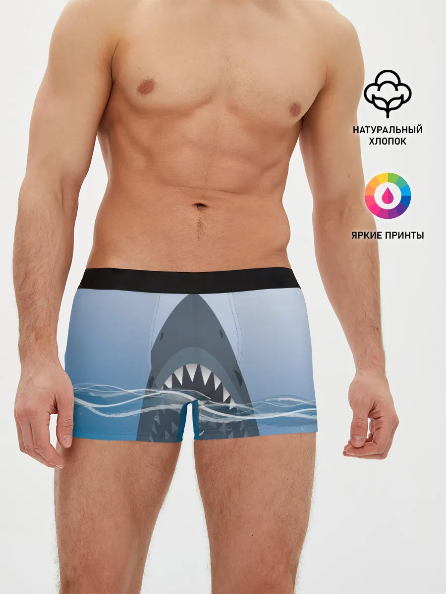 Мужские трусы боксеры / Акула под водой