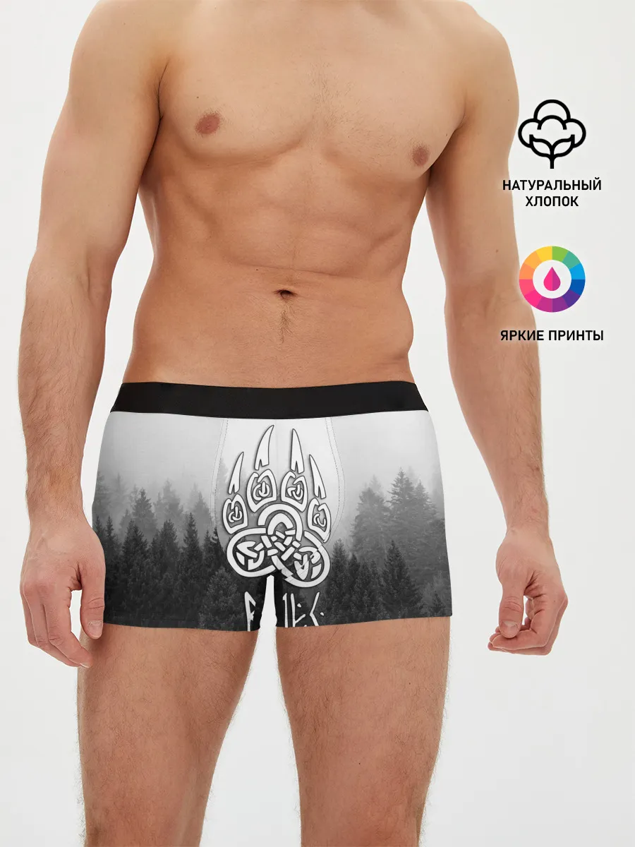 Мужские трусы боксеры / ВЕЛЕС туманный лес