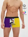 Мужские трусы боксеры / Чёрный Аста фиолетовый/желтый
