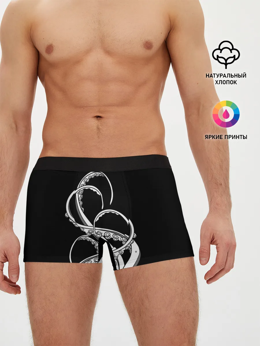 Мужские трусы боксеры / Octopus Black and White