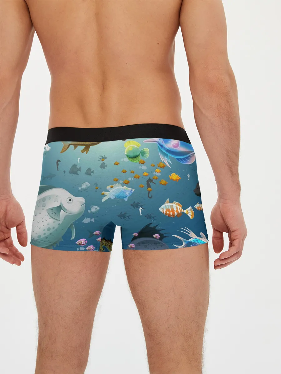Мужские трусы боксеры / Мультяшные рыбки | Пляжная