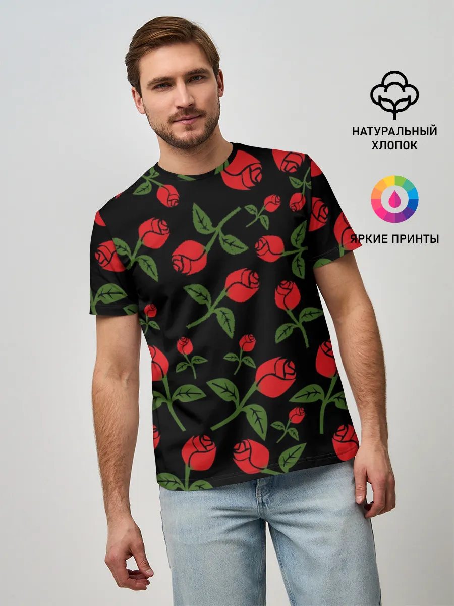 Мужская базовая футболка / Roses Art