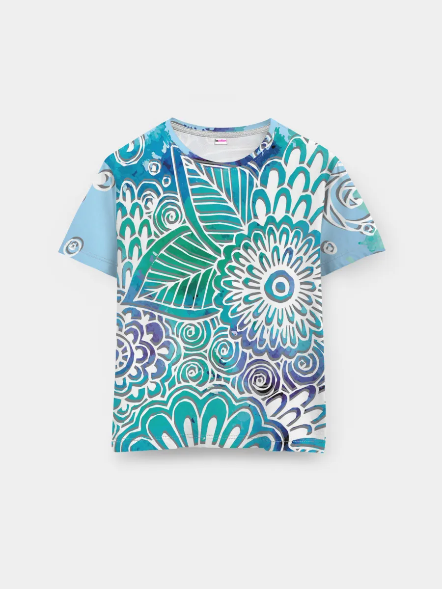 Мужская базовая футболка / цветочный узор