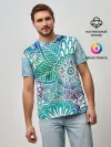 Мужская базовая футболка / цветочный узор