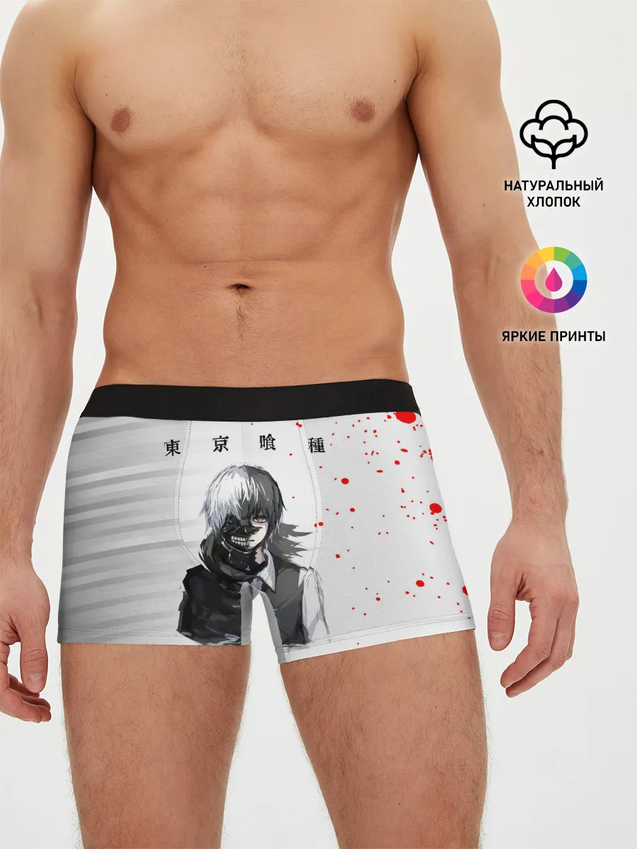 Мужские трусы боксеры / Kaneki Ken красные капли