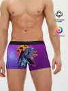 Мужские трусы боксеры / Retrowave Neon Dinosaur