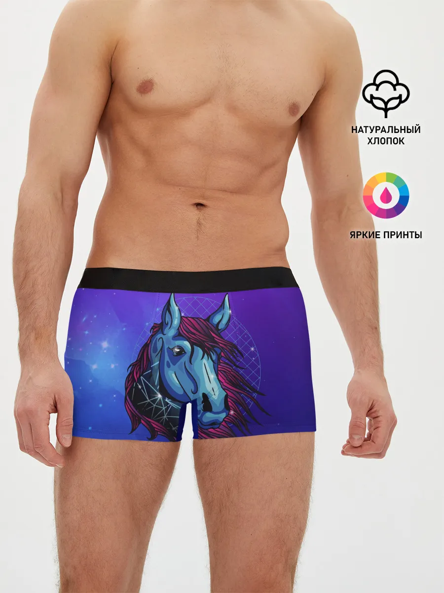 Мужские трусы боксеры / Retrowave Neon Horse