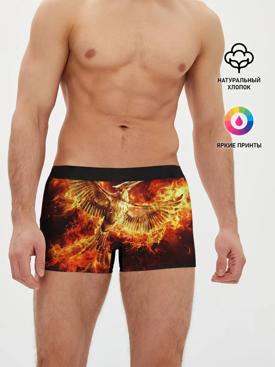 Мужские трусы боксеры / Феникс в огне