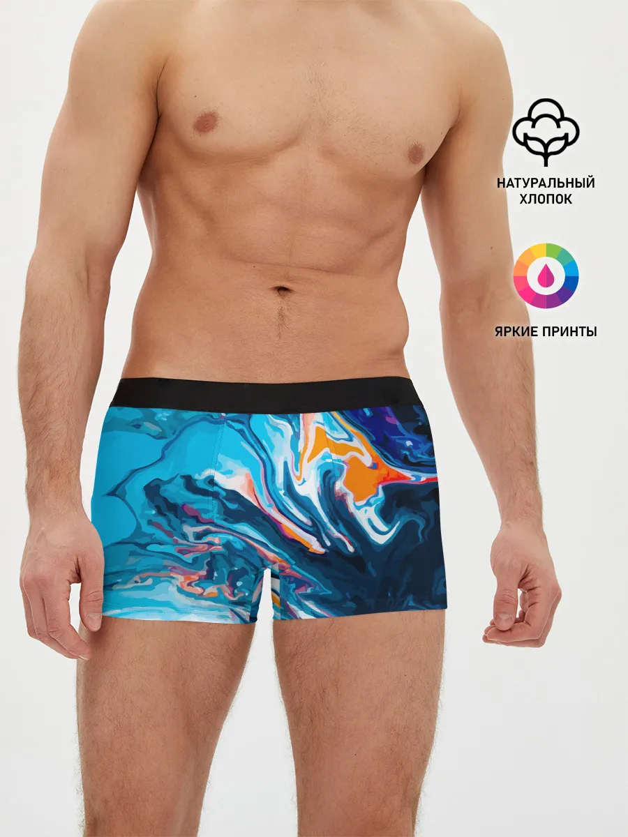 Мужские трусы боксеры / Волны красок