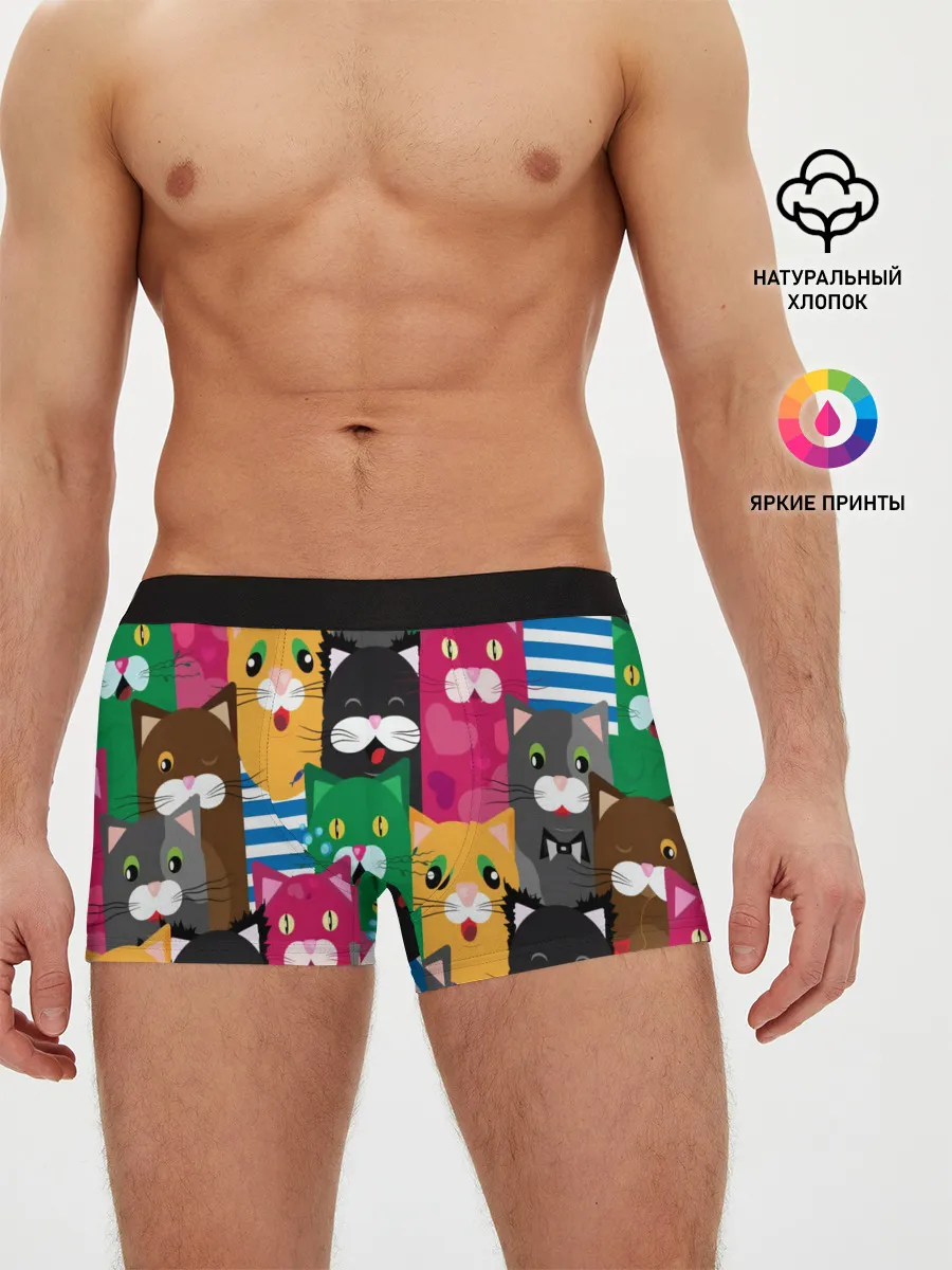 Мужские трусы боксеры / Голодные котики.