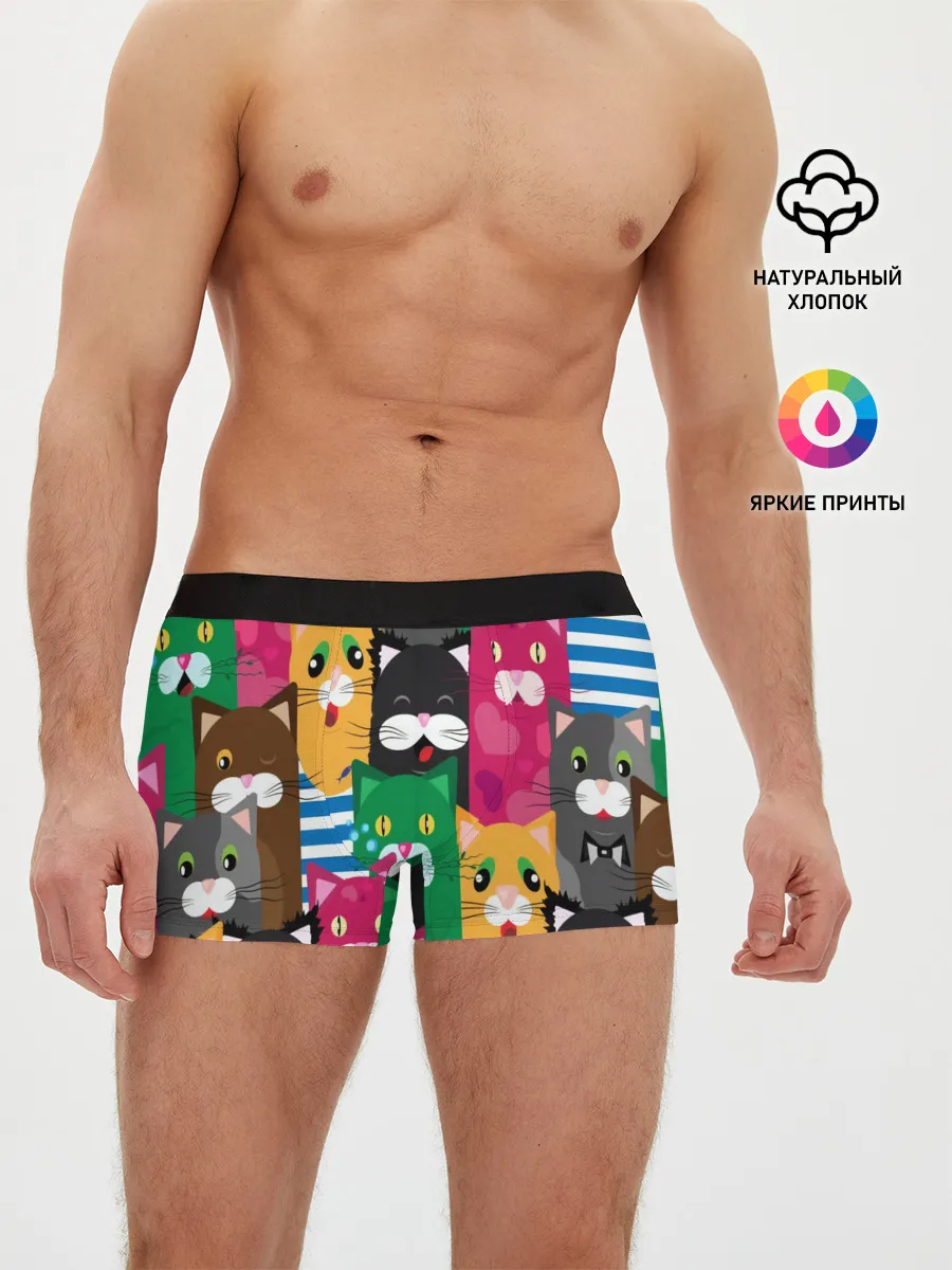 Мужские трусы боксеры / Голодные котики.
