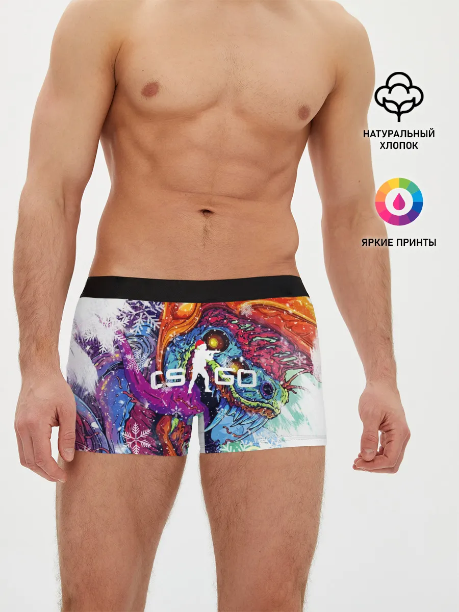 Мужские трусы боксеры / Новогодний CS GO