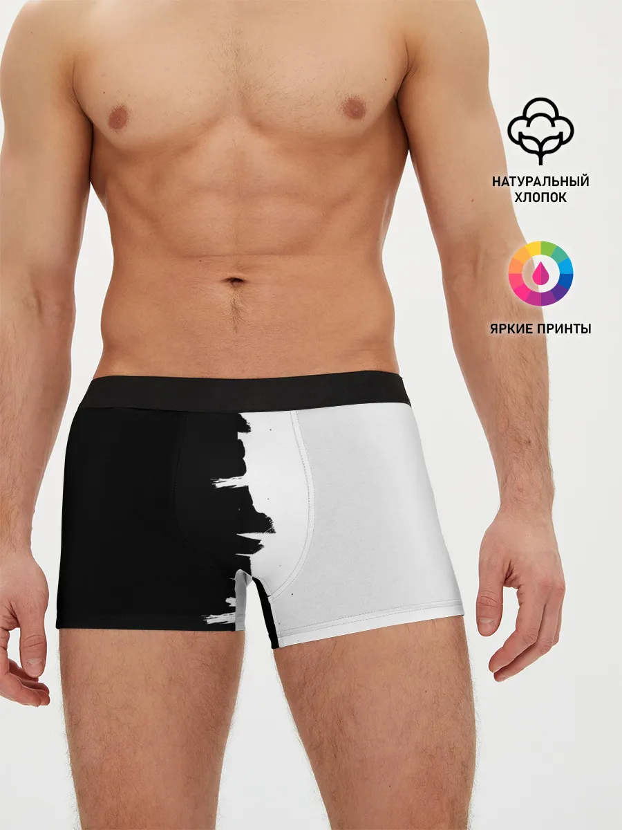 Мужские трусы боксеры / Черным по белому