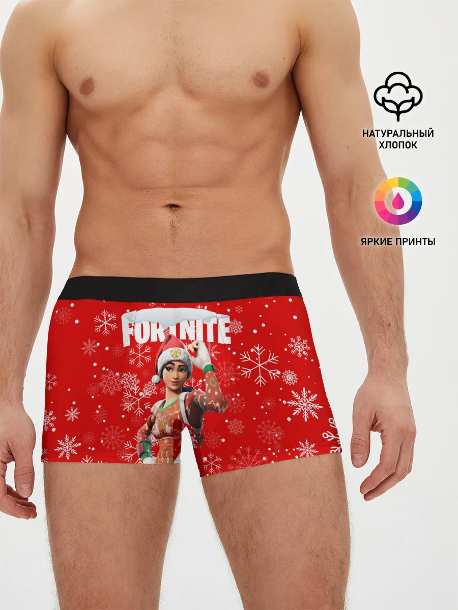 Мужские трусы боксеры / FORTNITE НОВОГОДНИЙ.