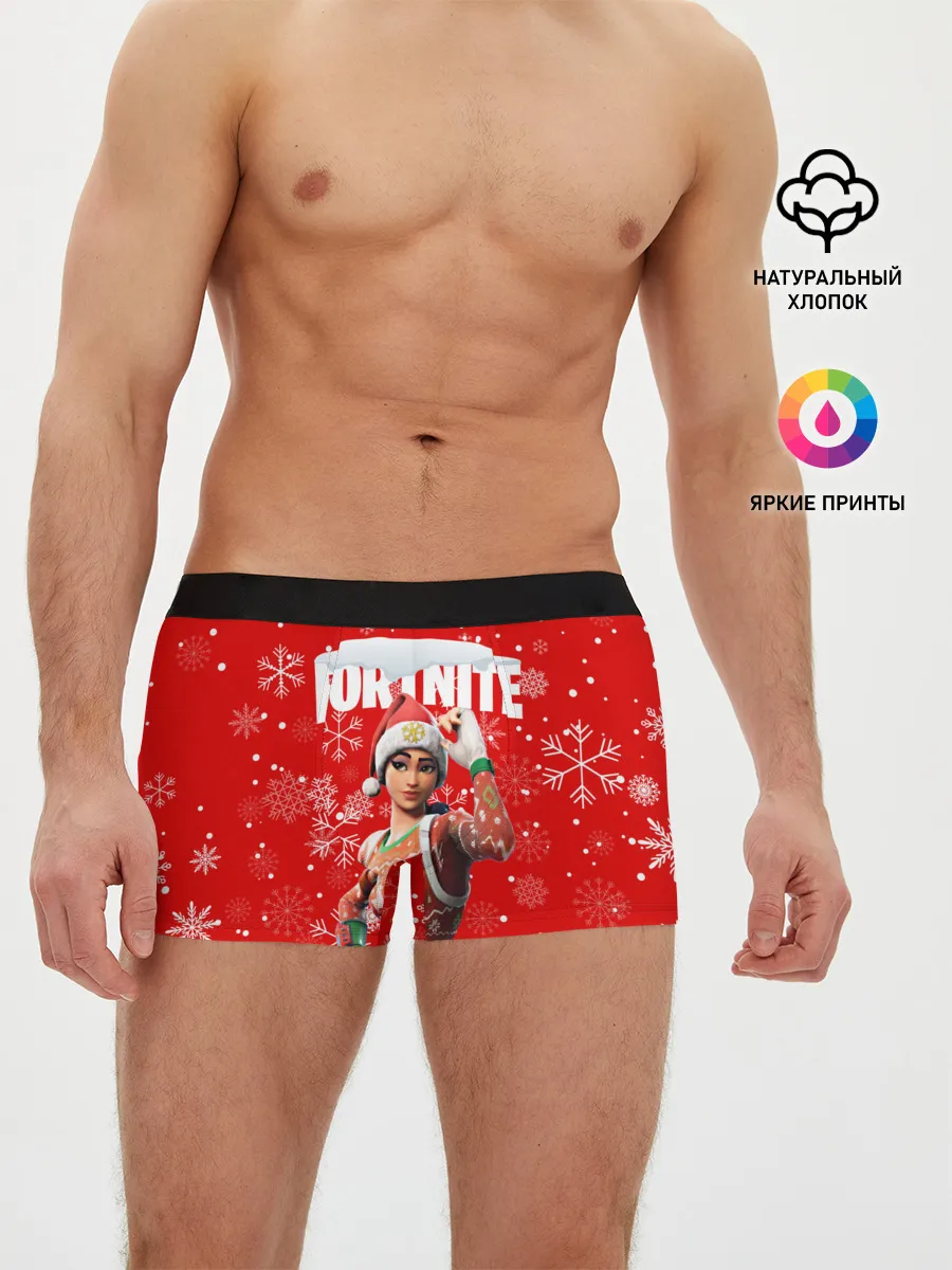 Мужские трусы боксеры / FORTNITE НОВОГОДНИЙ.
